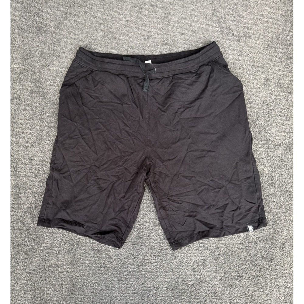 Glyder Mens Black Athletic Lounge Shorts Large Cotton Modal Stretch Drawstring